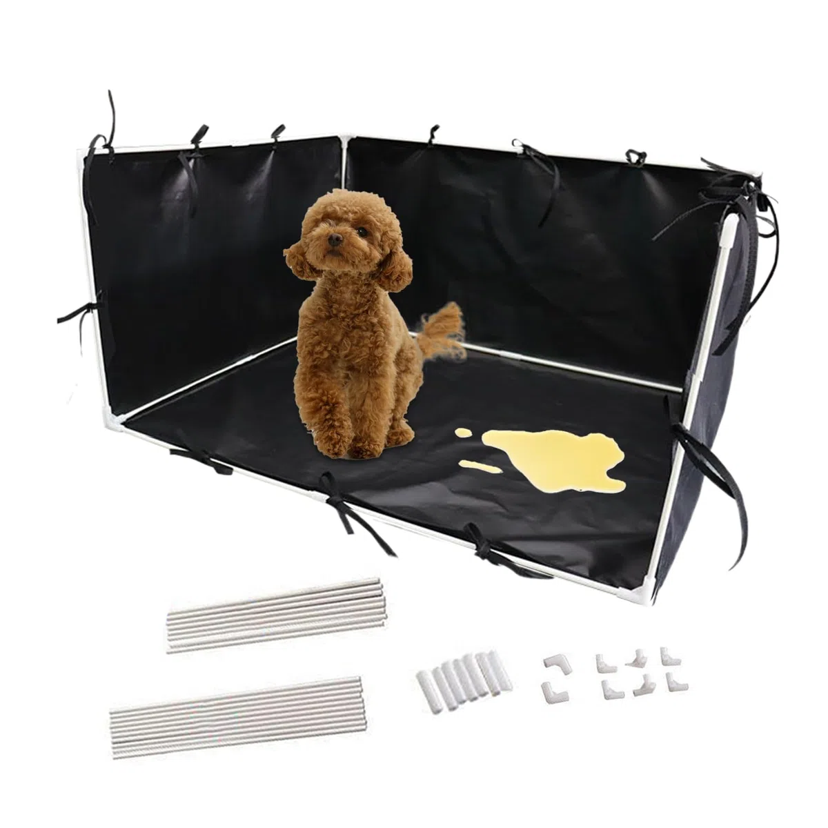 Supporto per pipì per cani, vassoio per vasino per cuccioli con bordo alto, supporto per pipì con pareti, robusto antiscivolo per addestramento del cane, per uso interno ed esterno, 89 x 73 x 44 cm