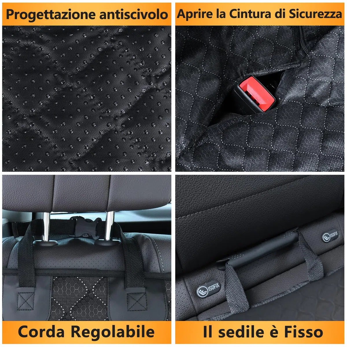 Alfheim Cane auto Custodia Resistente Alle Graffi Duratura Lavabile Sedile Posteriore Spessore Doppio Strato Custodia Anti Scivolamento, Universale per Auto Camion SUV