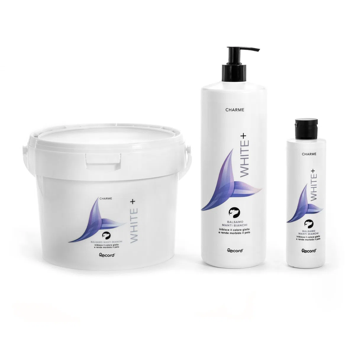 Record Charme White+ Balsamo Idratante per Cani, per Manti Bianchi. Conditioner professionale per cani con Olio di Cotone e di Cocco con azione sbiancante anti-giallo, Made in Italy da 1L