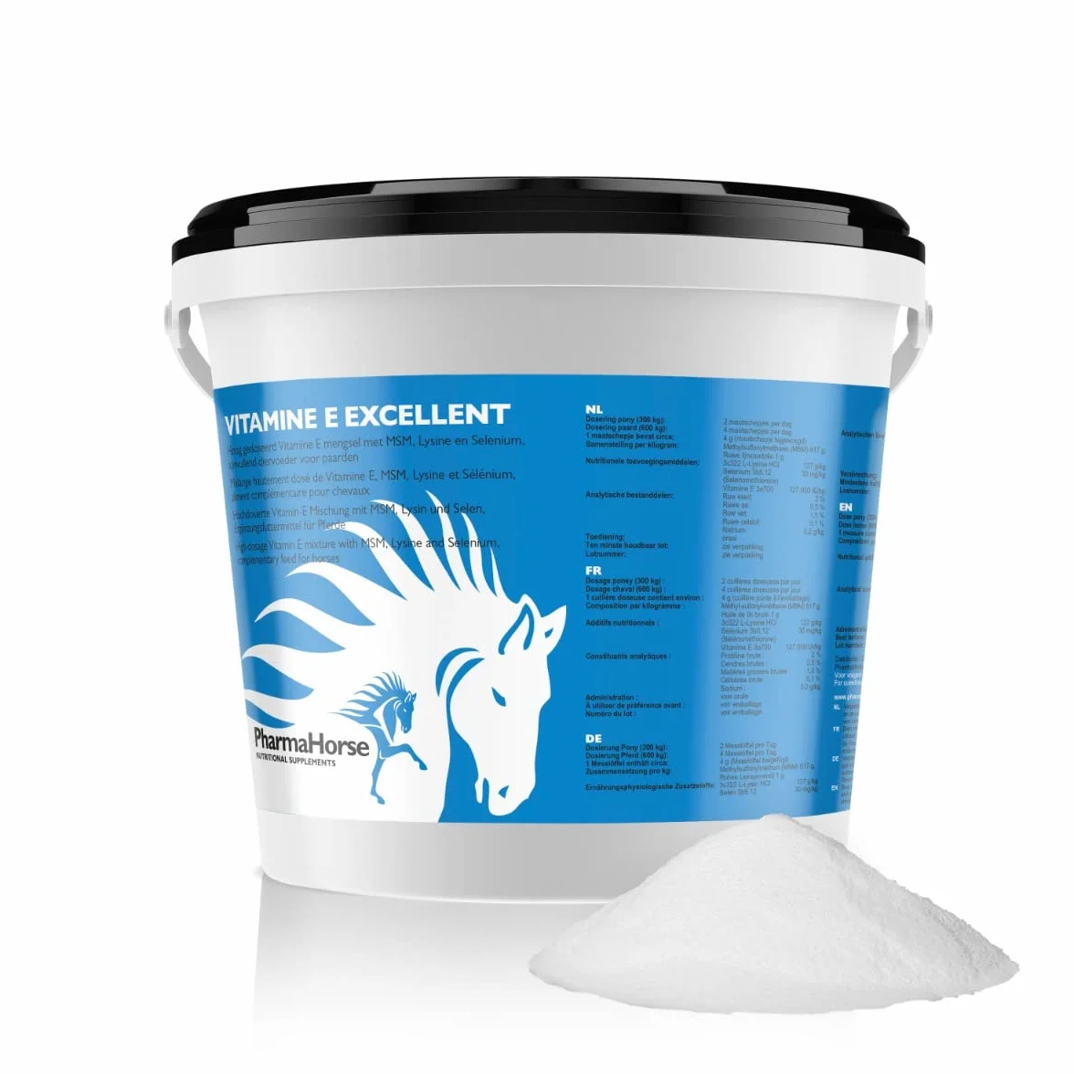 PharmaHorse Vitamina E Eccellente | Sistema immunitario Naturale | con Selenio | Alto dosaggio | 1000 Grammi