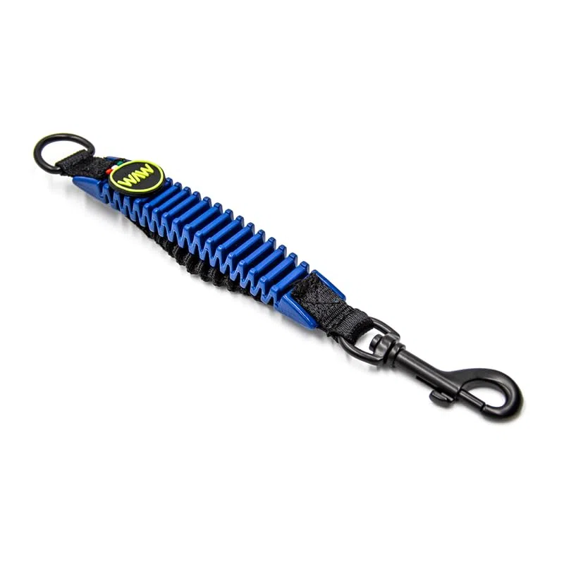WAW, Smorzatore Antishock per Guinzaglio Cani, per Cani da 1 a 50 kg, Taglia L, Blu Indaco/Nero, Linea F-Black