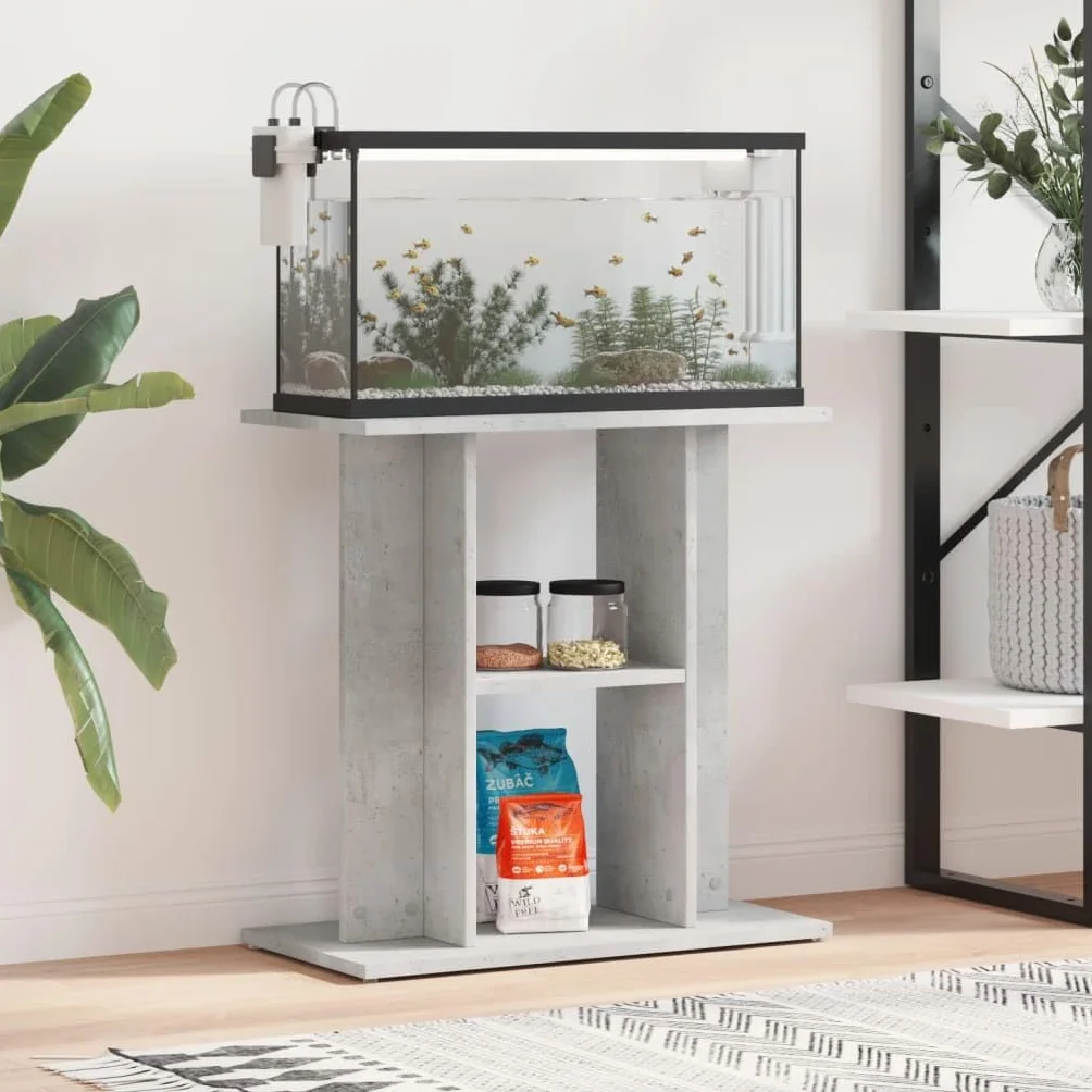 Generico Supporto per Acquario in Cemento Grigio 60x30x60 cm in Legno ingegnerizzato,Supporti per acquari