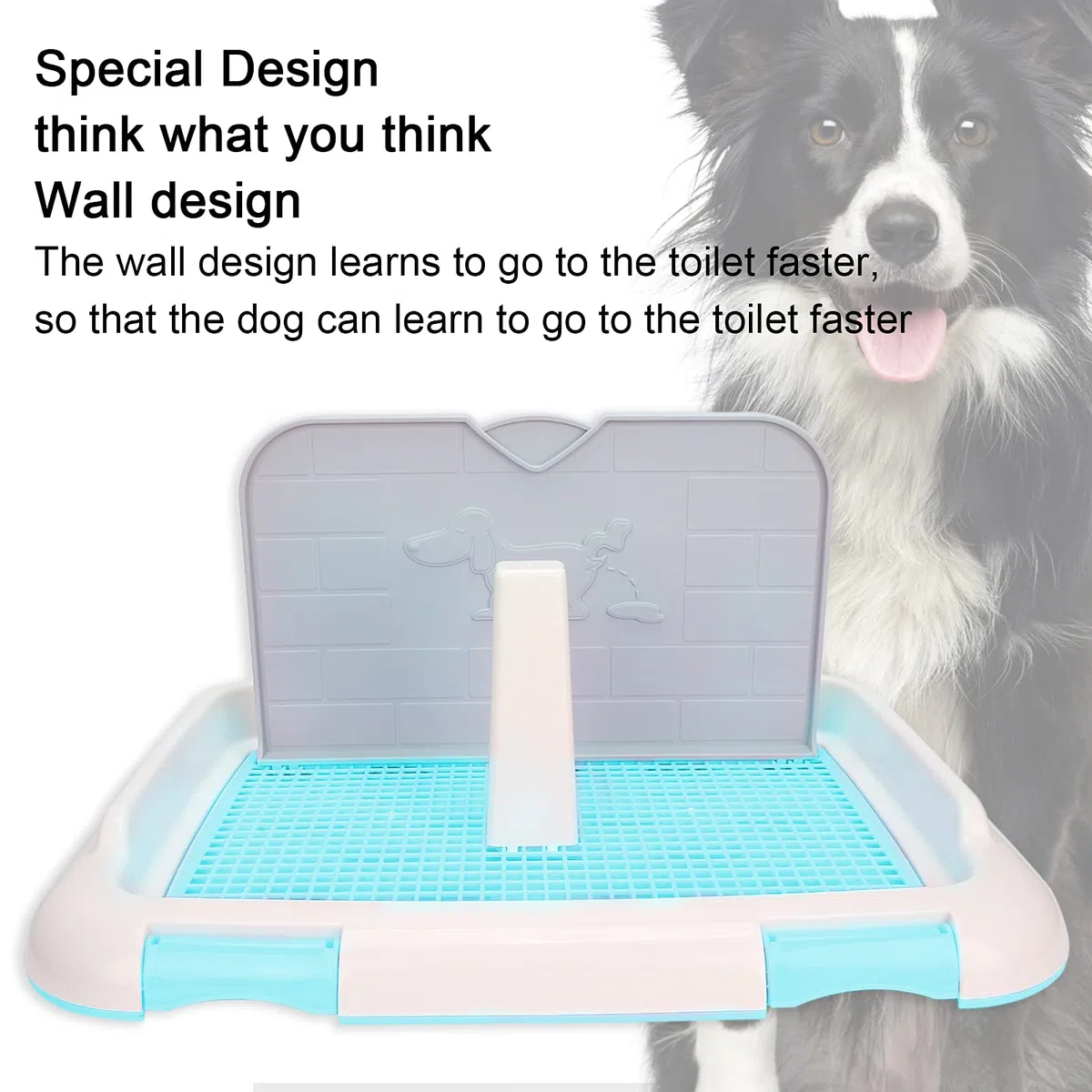 Toilette per Cani, Toilette per Addestramento per Cuccioli da Interno Recinzione per Vasino per Gatti Vassoio per Vasino per Minzione Programmata per Cani, Toilette per Cani per Animali Domestici(Blu)