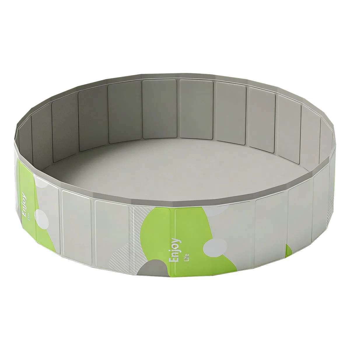 Piscina Pieghevole In PVC per Animali Domestici, Piscina per Cani Portatile (120 x 30 Cm), per Cani, Cuccioli, Gatti, Bianco-Verde