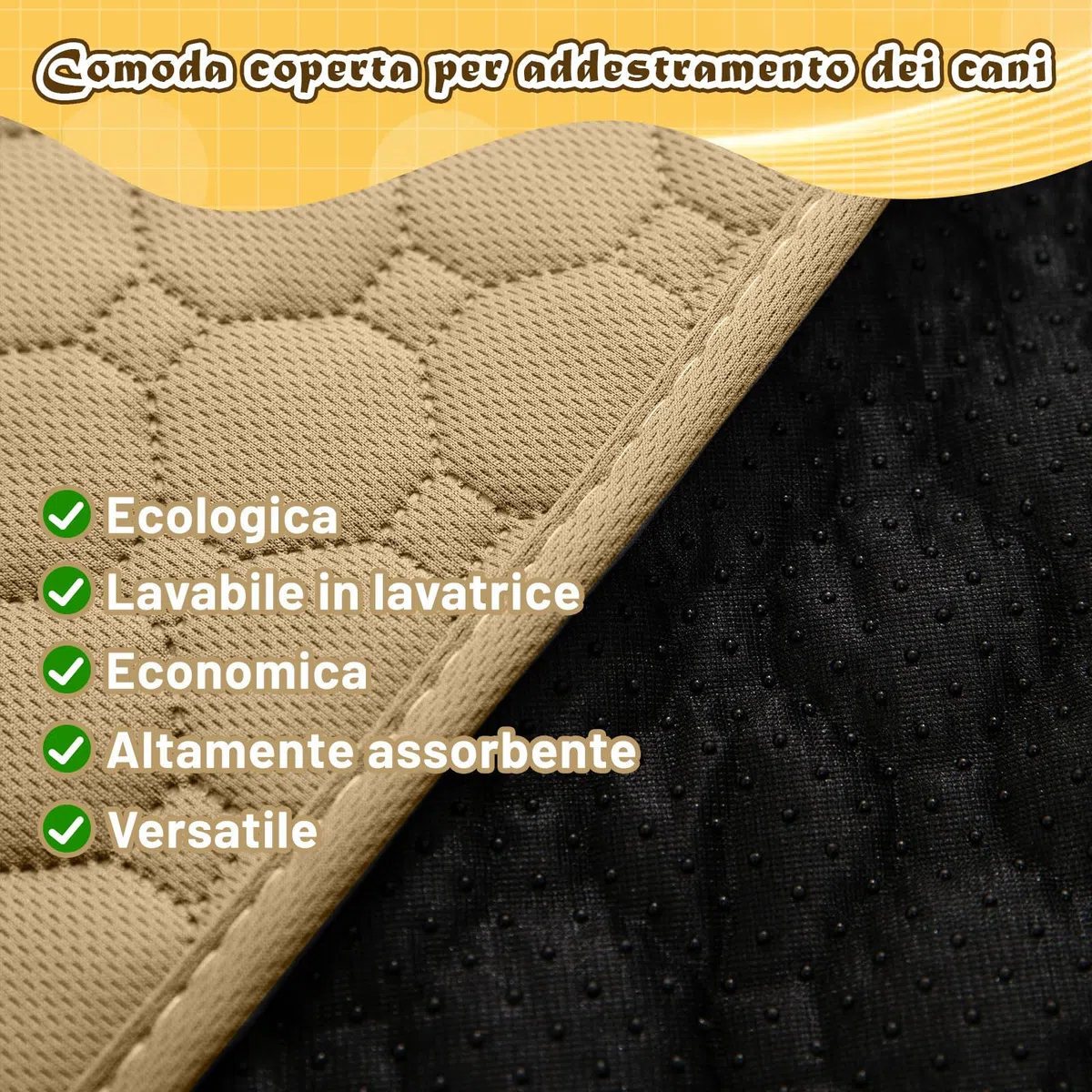 Set di 2 tappetini da allenamento per cani e gatti, extra forti, assorbenti, impermeabili e antiscivolo, lavabili e riutilizzabili, per cuccioli e animali domestici (marrone, 150 x 90 cm)