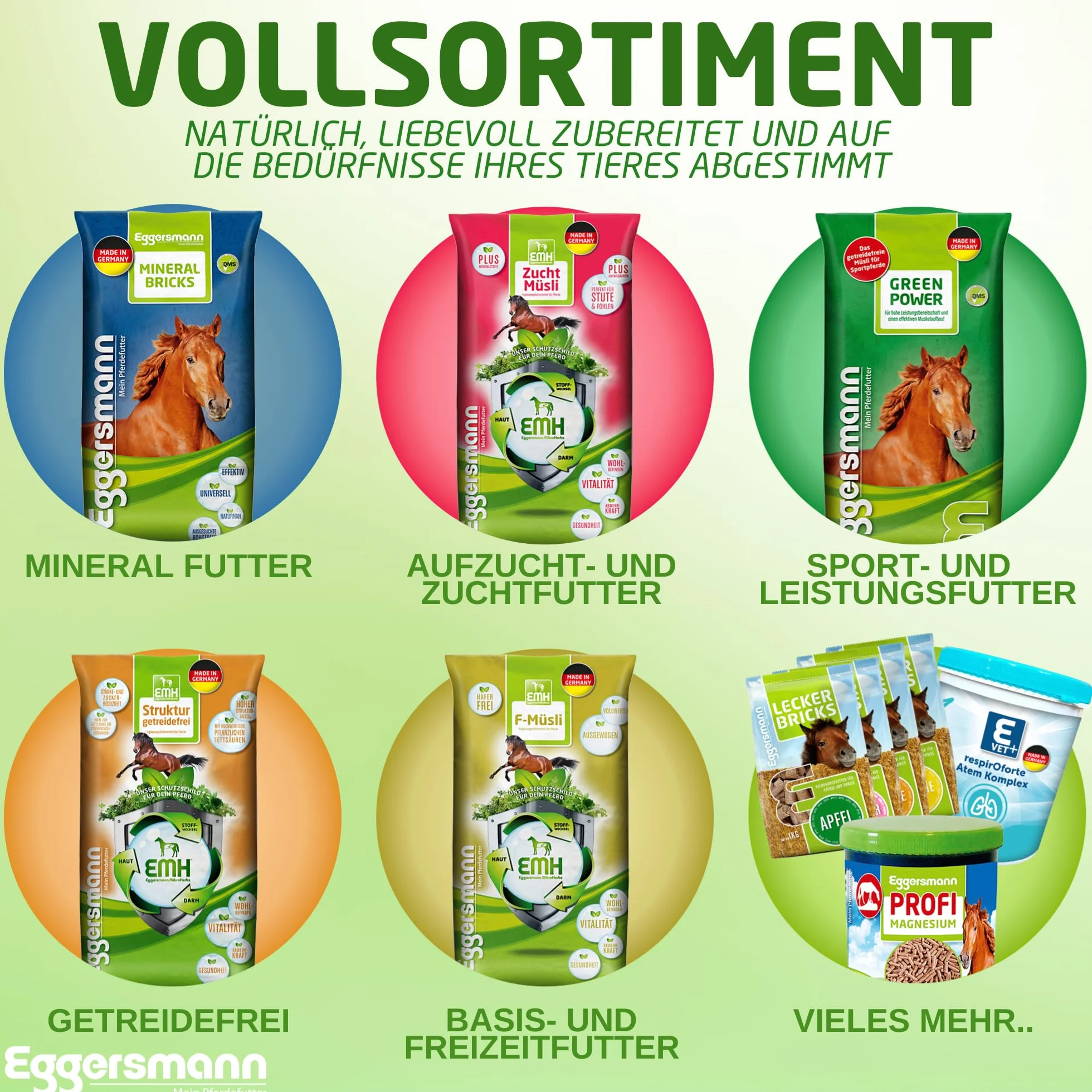 Mangime completo di alta qualità, il müsli ideale per l'immagazzinamento del silo, Eggersmann EMH F müsli per cavalli, confezione da 1 (1 x 25 kg)