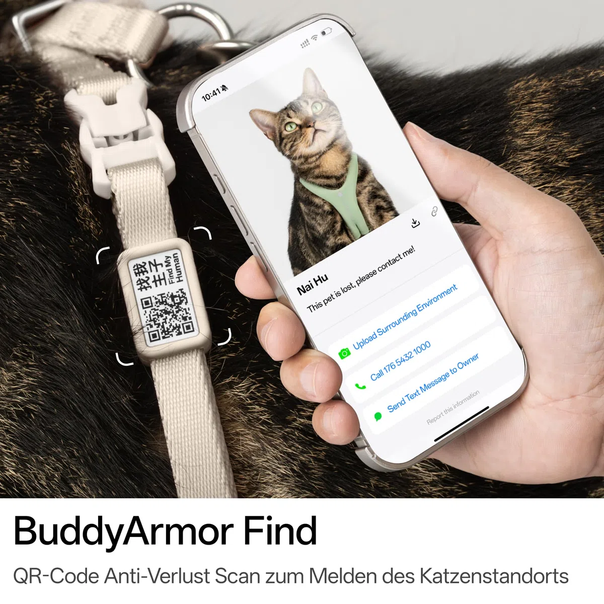 Pettorina per gatti a prova di esplosione, regolabile, anti-soffocamento, 8 forme, morbida pettorina con codice QR anti-smarrimento, sicura per gatti e gattini (grigio, S)