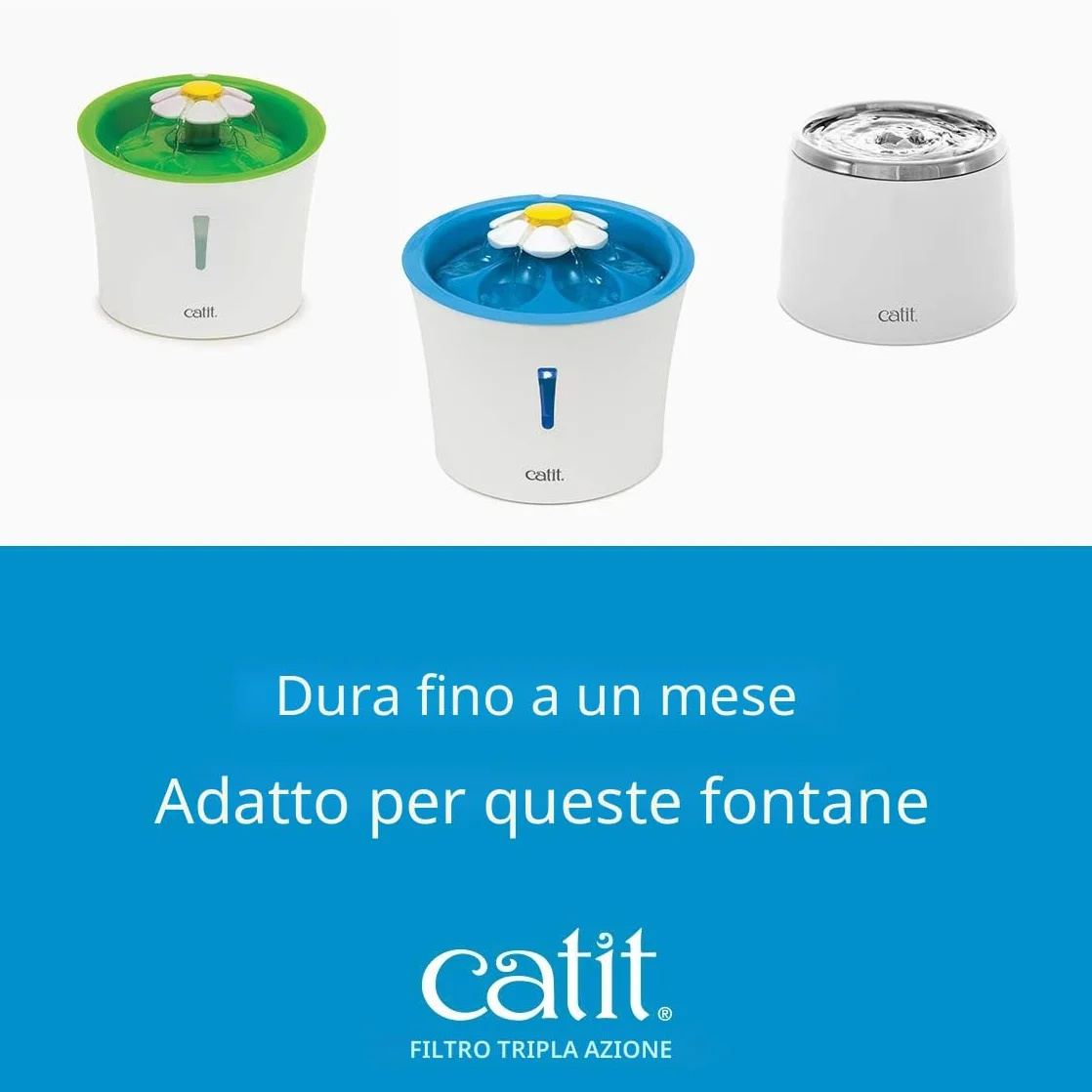 Catit Triple Action Filter per Flower Fountain Set da 12
